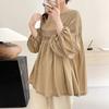 Johnature Autumn Women Clothing Casual Tops Vintage Cotton Linen Loose Pleated Loose Shirts