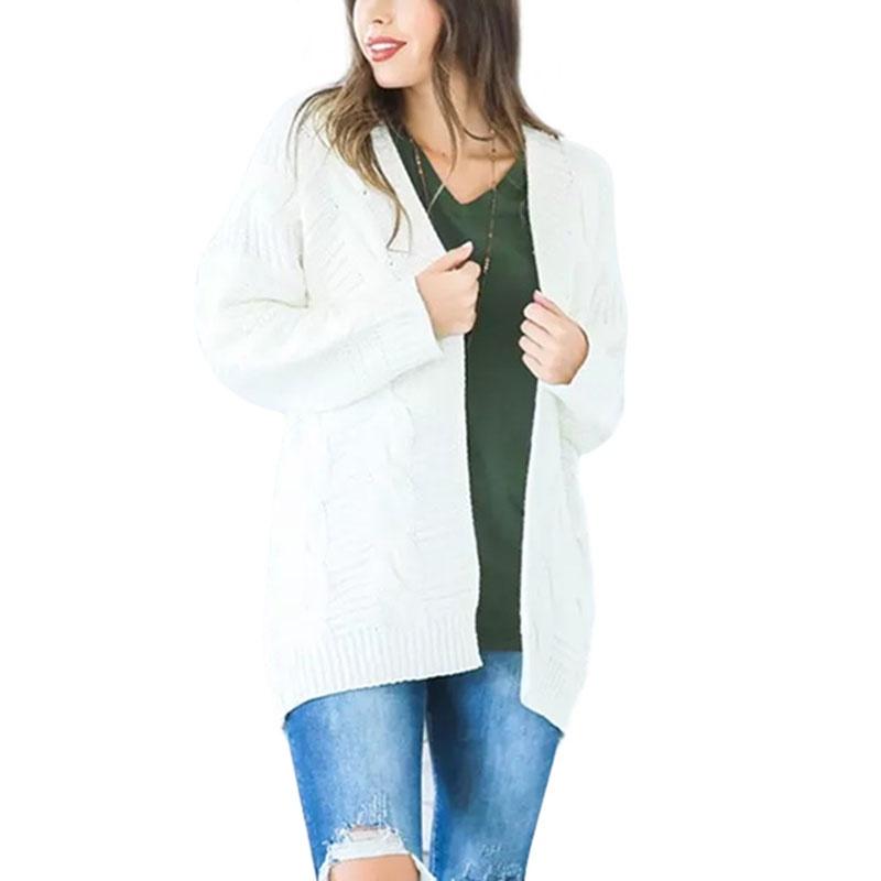 Fashionable Casual Knitted Sweater With Loose Long Sleeve Women Cardigan