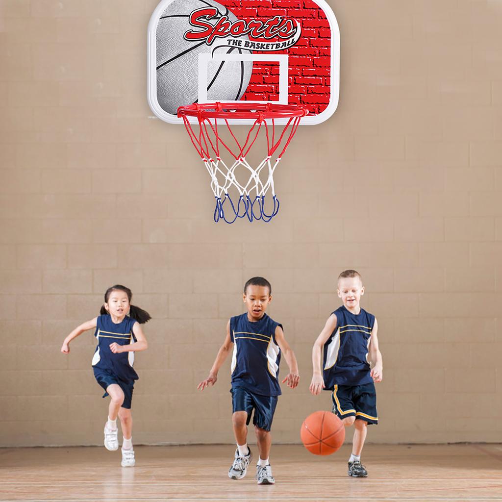 Indoor Children Mini Basketball System Backboard Hoop Kit Door Wall Mounted Kid Toy Set (Small)