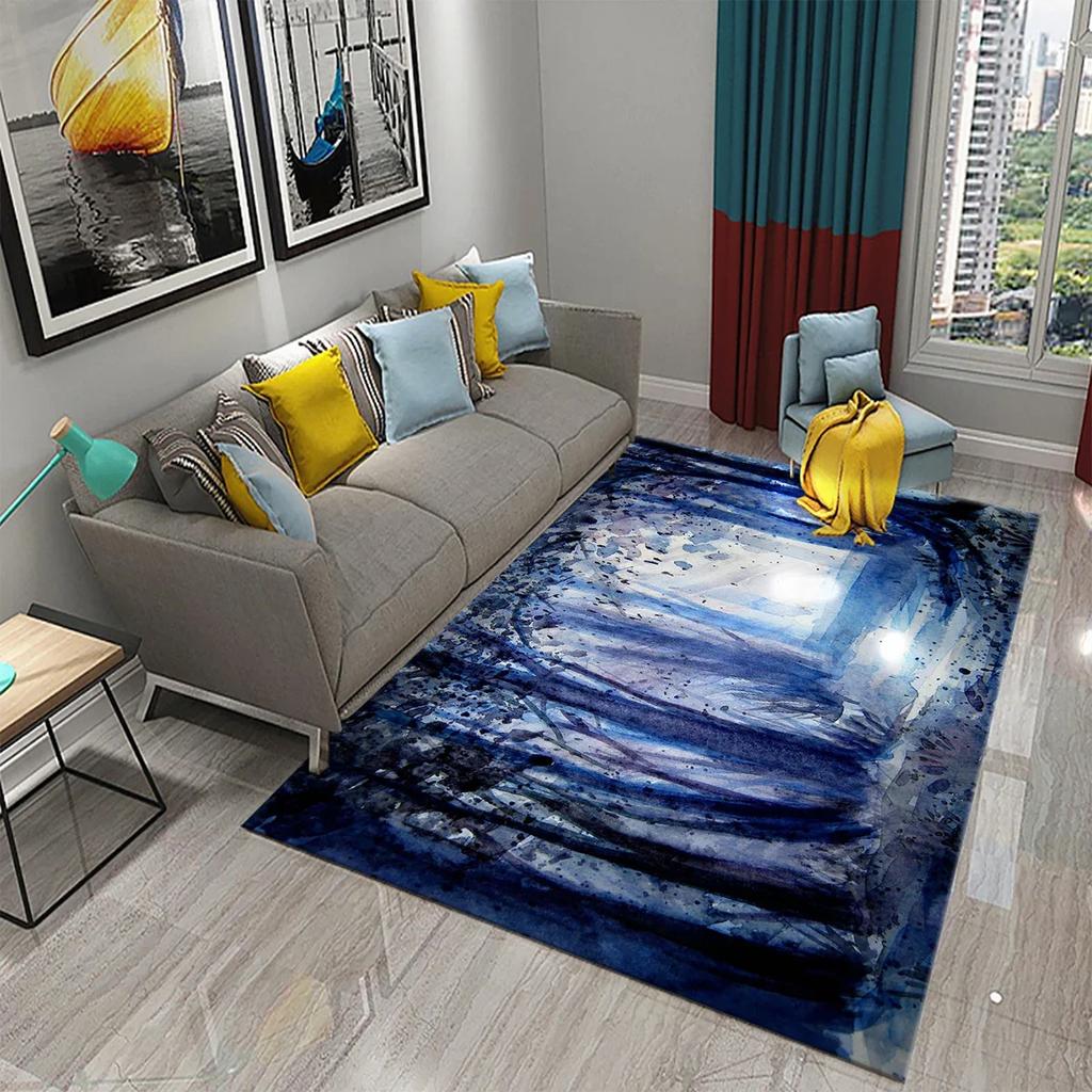Colorful Tree Abstract Oil Painting Carpet Living Room Bedroom Decor Rug Room Floor Mats Kitchen Bathroom Entrance Non-slip Mats