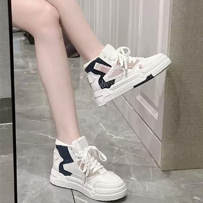 Модные женские туфли с высокой толстой подошвой 2024 года, осенние новые цветные повседневные женские туфли для скейтбординга, универсальные вулканизированные туфли, кроссовки