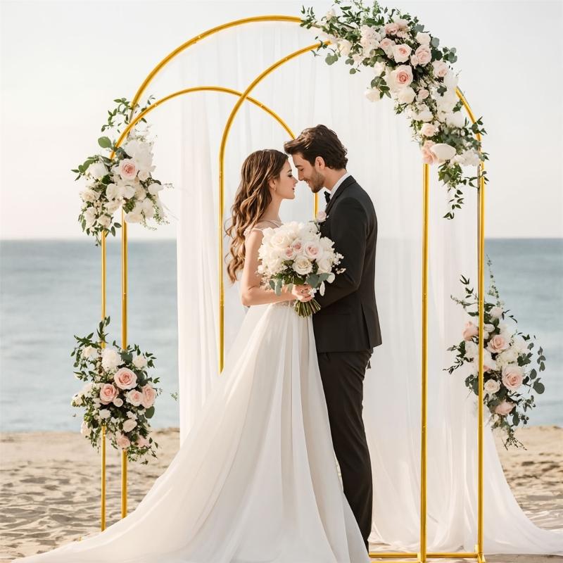 Золотая железная свадебная арка для декора разных размеров, простая сборка, структура для фона вечеринки
