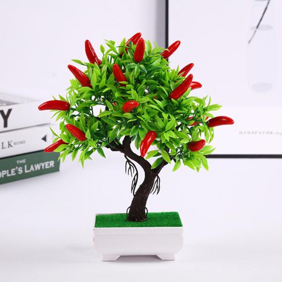 1Pc Artificial Plant Chili Tree Miniascape Wedding Party Home Desk Bonsai Decor