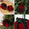 Bow Christmas Tree Decoration Velvet Gift Box Pendant Scene Setup Desktop Ornaments  Gift