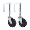 Pack of 2 Portable Sturdy Swivels Castors Wheel Accessory for Wood Gate and Fence Spring Loaded Designs Daily Use