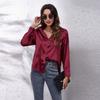 Satin Shirt For Women With Long Sleeves And Button Front For Office Wear
