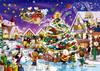 Epoch 500-piece Jigsaw Puzzle Featuring PEANUTS and Snoopy, Featuring a Happy Christmas Theme (38x53cm), Size 06-128s, with Glue, a Spatula, and a