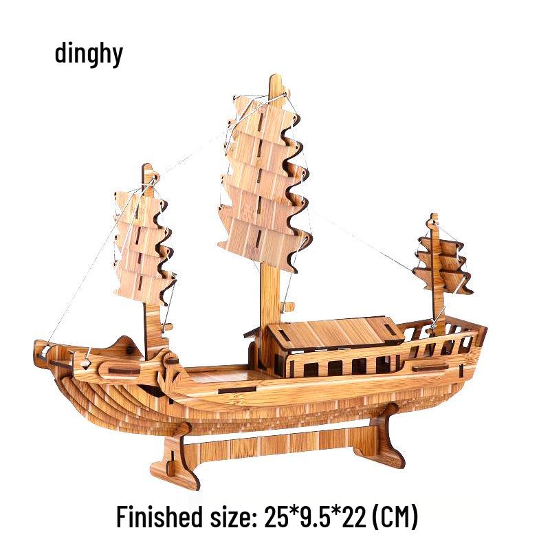 Red Bamboo 3D Wooden Car Jigsaw Puzzle - DIY Interlocking Laser-Cut Model