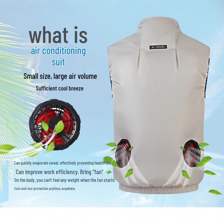 Мужской охлаждающий жилет для улицы с вентилятором для предотвращения теплового удара и защиты труда - Идеален для строительства и сварки