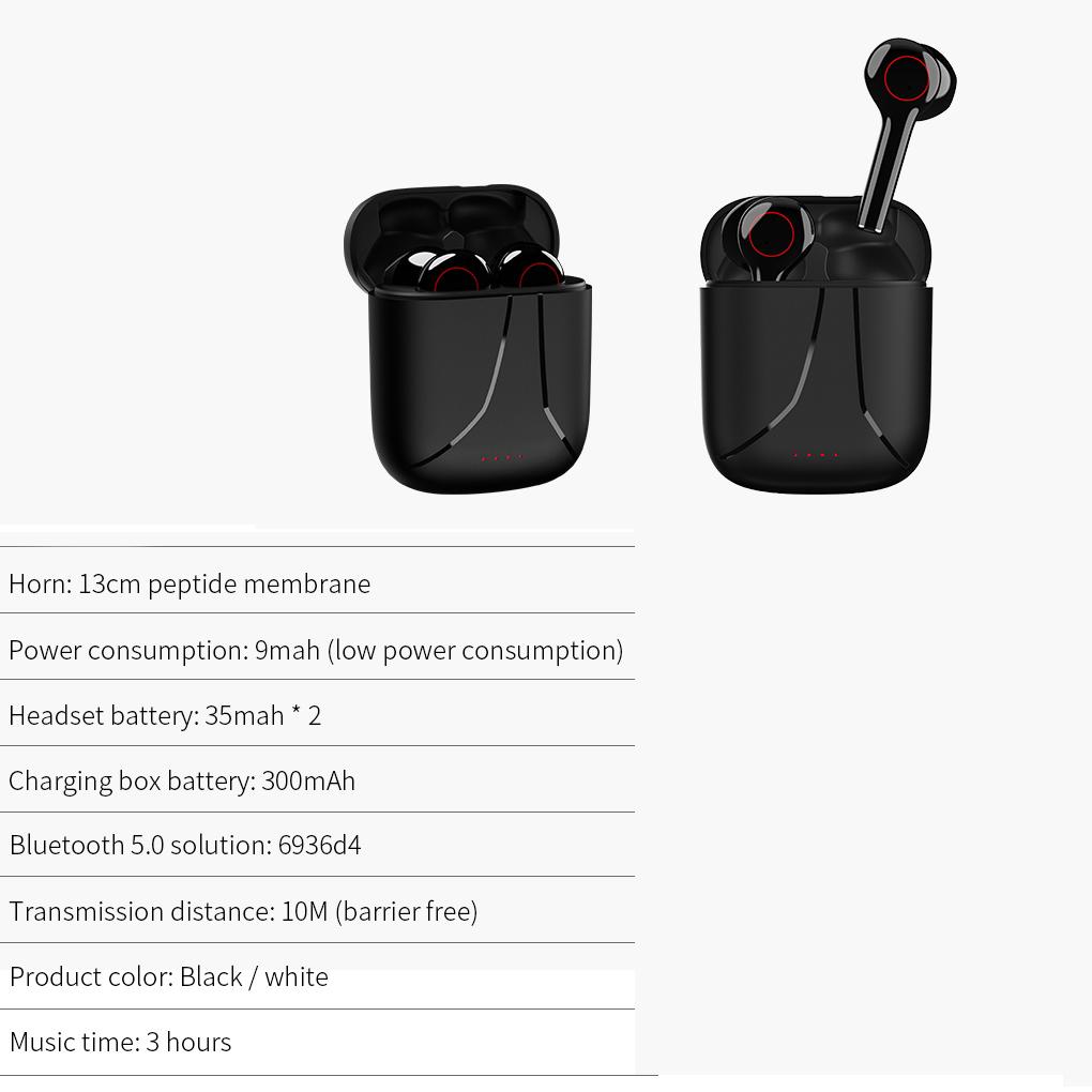 Bluetooth 5.0 Гарнитура Беспроводные TWS Наушники Вкладыши Стерео Шумоподавлениеn