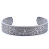 Trendy Tree of Life Titanium Steel Open Bangle Bracelet Mesh Design Jewelry for Women Men