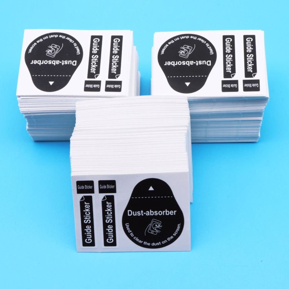 50PCS PVC Tablet Screen Dedust Sticker Cleaning LCD Guide Protector Tempered Glass