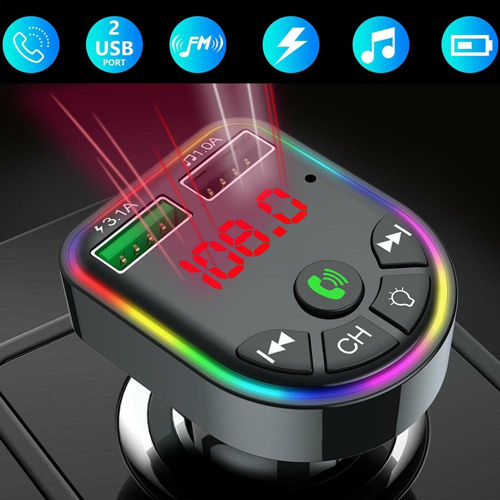 Автомобильный Bluetooth аудио MP3-плеер FM-передатчик радио беспроводной Hands Free музыкальный приемник двойной USB-интерфейс адаптер для быстрого зарядного устройства