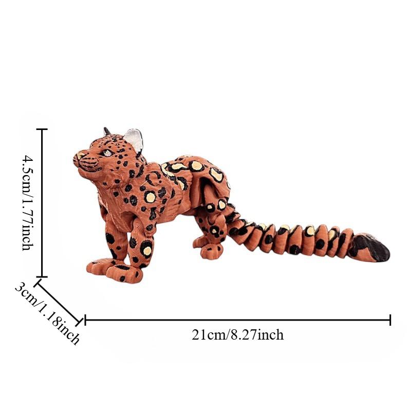 3D-печатная модель снежного барса, имитация, подвижные суставы, фигурки диких животных, миниатюры, украшение для дома, поделки, фигурки