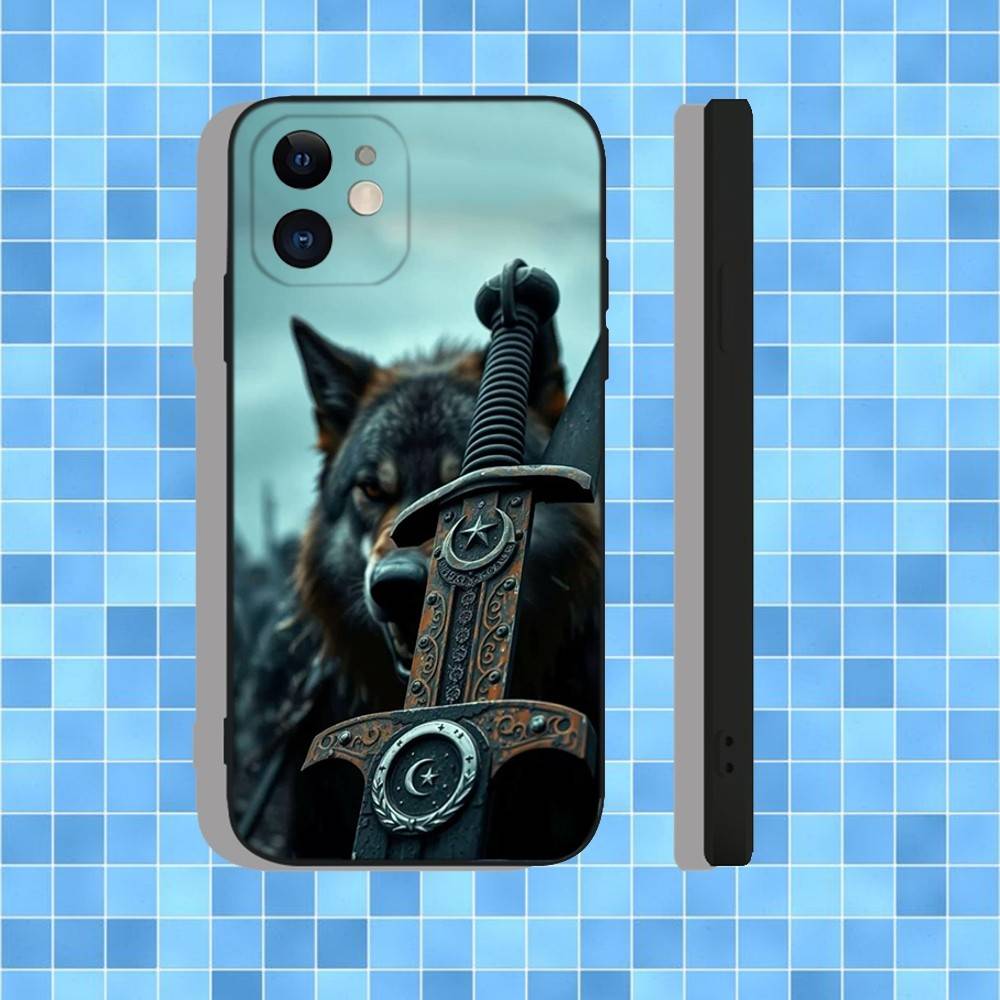 Чехол для телефона Turk Wolf Turkey Flag для iPhone 17,16,15,14,13,12,11,Pro,Max,Plus,Air,X,XS,XR,SE,8,7,Mini,Мягкий Черный Чехол