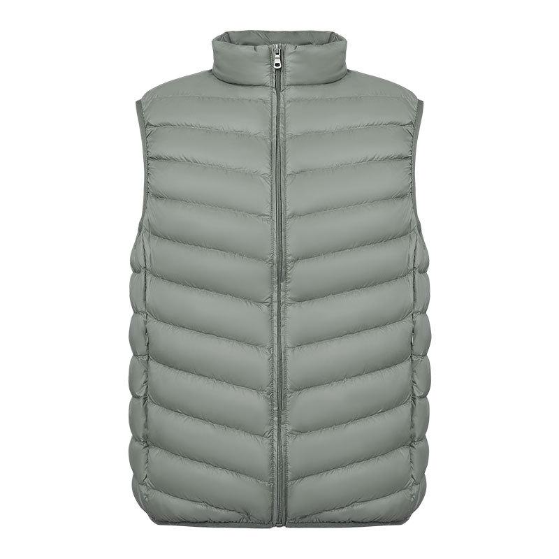 Men's 90 Fleece New Men's Stand-up Collar Vest White Duck Down Light Down Jacket Vest Large Size Jacket