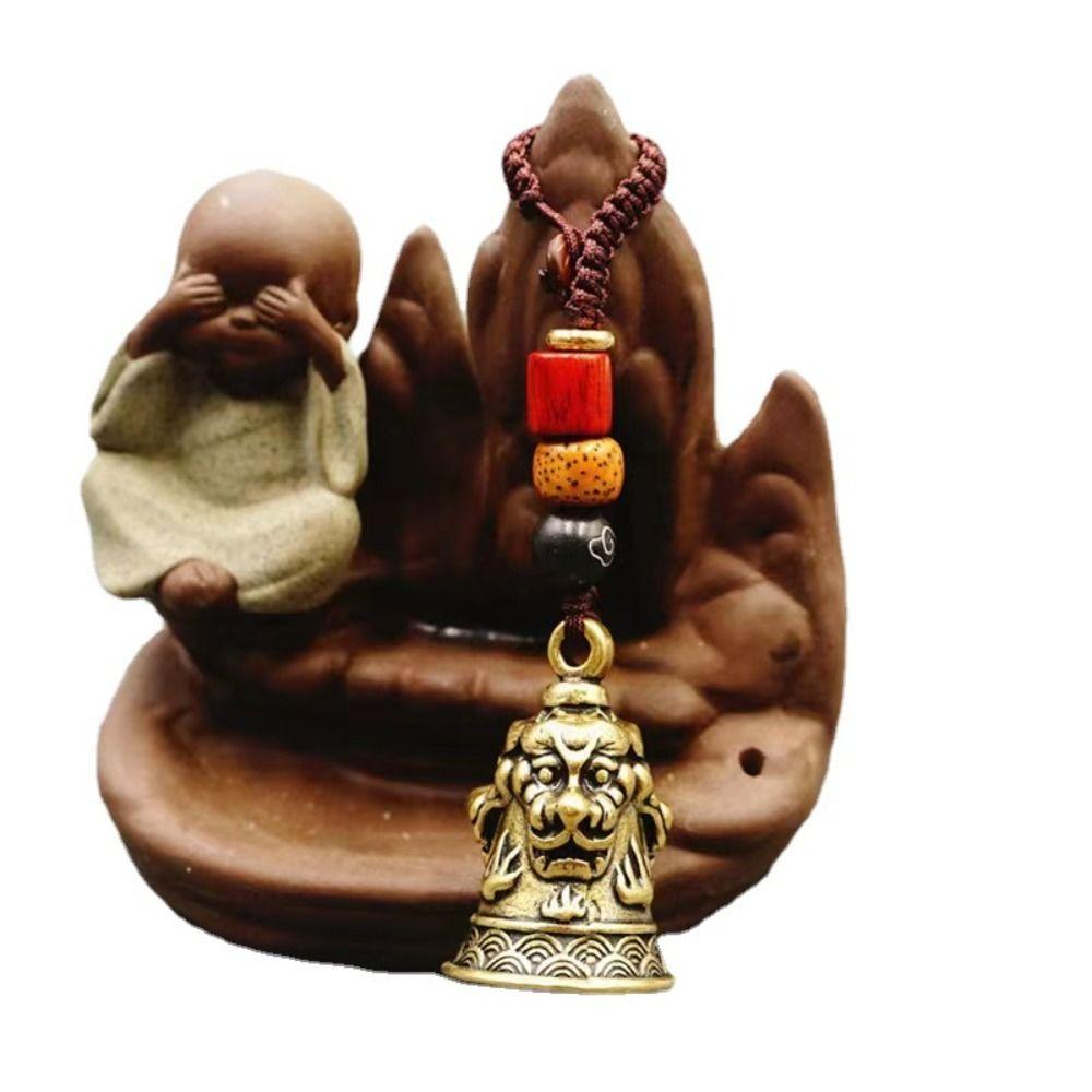 Латунный латунный брелок для ключей в виде колокольчика, брелок для ключей в виде веревки, брелок для ключей в виде мантры для женщин