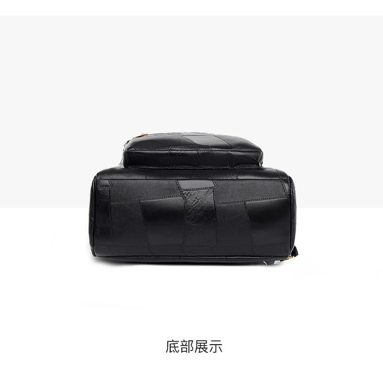 Ielgy Backpack Soft Leather Fashion Simple Waterproof Large Capacity Travel School Bag