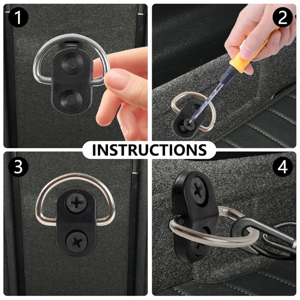 Пара крючков для крепления грузовой сетки, фиксаторы с винтами для заднего багажника, кольцевая петля для подвешивания и фиксации багажной сетки, аксессуары