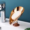 Luxury Gold Color Leaf Shape Soap Box Drain Soap Holder Nordic Style Bathroom Accessories Toilet Laundry Soap Box Tray Gadgets