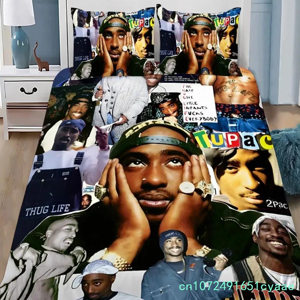 Изысканные 3D обои с Тупаком 2Pac Хип-хоп Цифровая печать Комплект постельного белья Одеяло Постельное Белье Молодежь Дети Девочки Мальчики Подарок