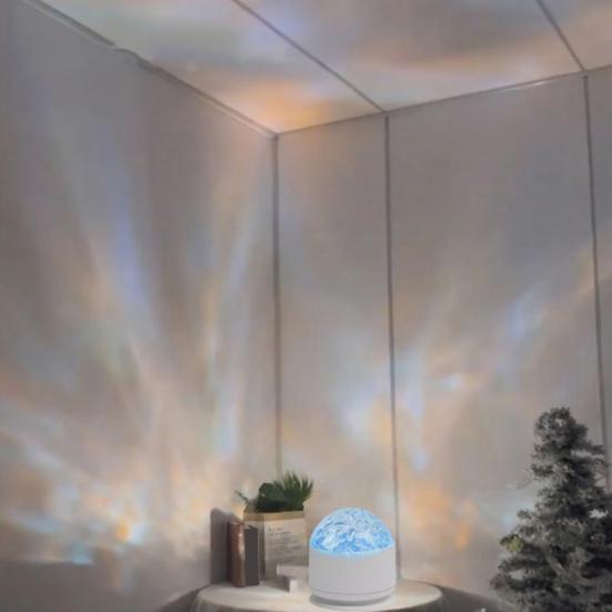 Проектор ночного света Аврора 16 цветов Проектор океанских волн USB Перезаряжаемый Пульт ДУ Проектор света для детей и подростков