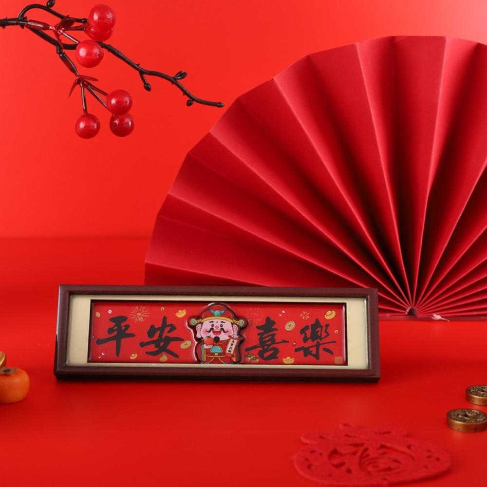 Китайский стиль Бог Богатства Магнитный для Холодильника Традиционные Благословения Фоторамка Магнит на Холодильник Прямоугольный 3D