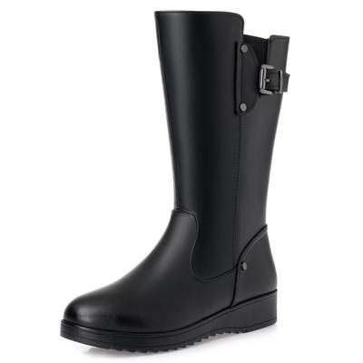 Мода 3СМ 7СМ Зимняя Обувь Сапоги Женщины Натуральная Кожа Женские Снежные Сапоги Большой Размер 41 42 43 Шерсть Нескользящие Полусапоги Женщина