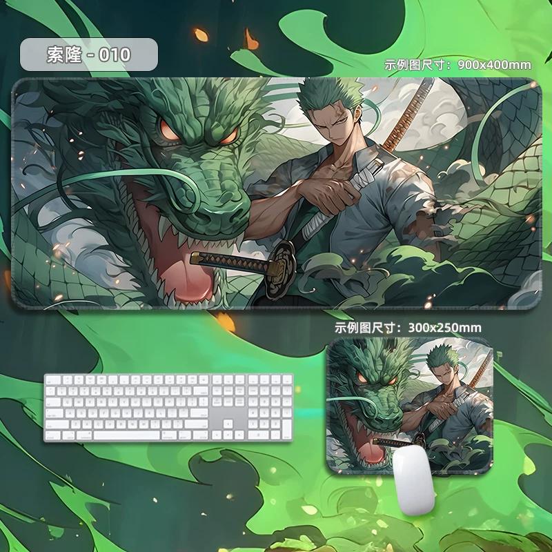 Высококачественный кожаный коврик для мыши Roronoa Zoro ONE PIECE, очень большой, маленький, мультяшный, офисный, игровой, киберспортивный, подкладка для компьютерной клавиатуры, настольный мат, анимационная периферия
