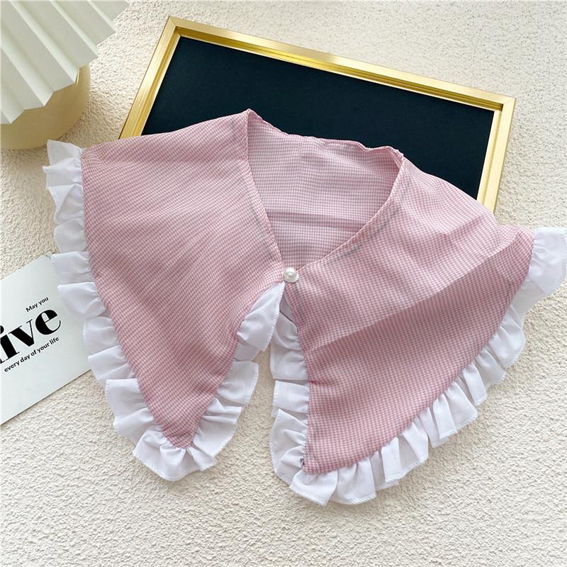 Клетчатый воротник в горошек, шарф для женщин, шейный платок, шарфы, рубашки, съемные воротники, блузки, свитера, шали, украшения, аксессуары