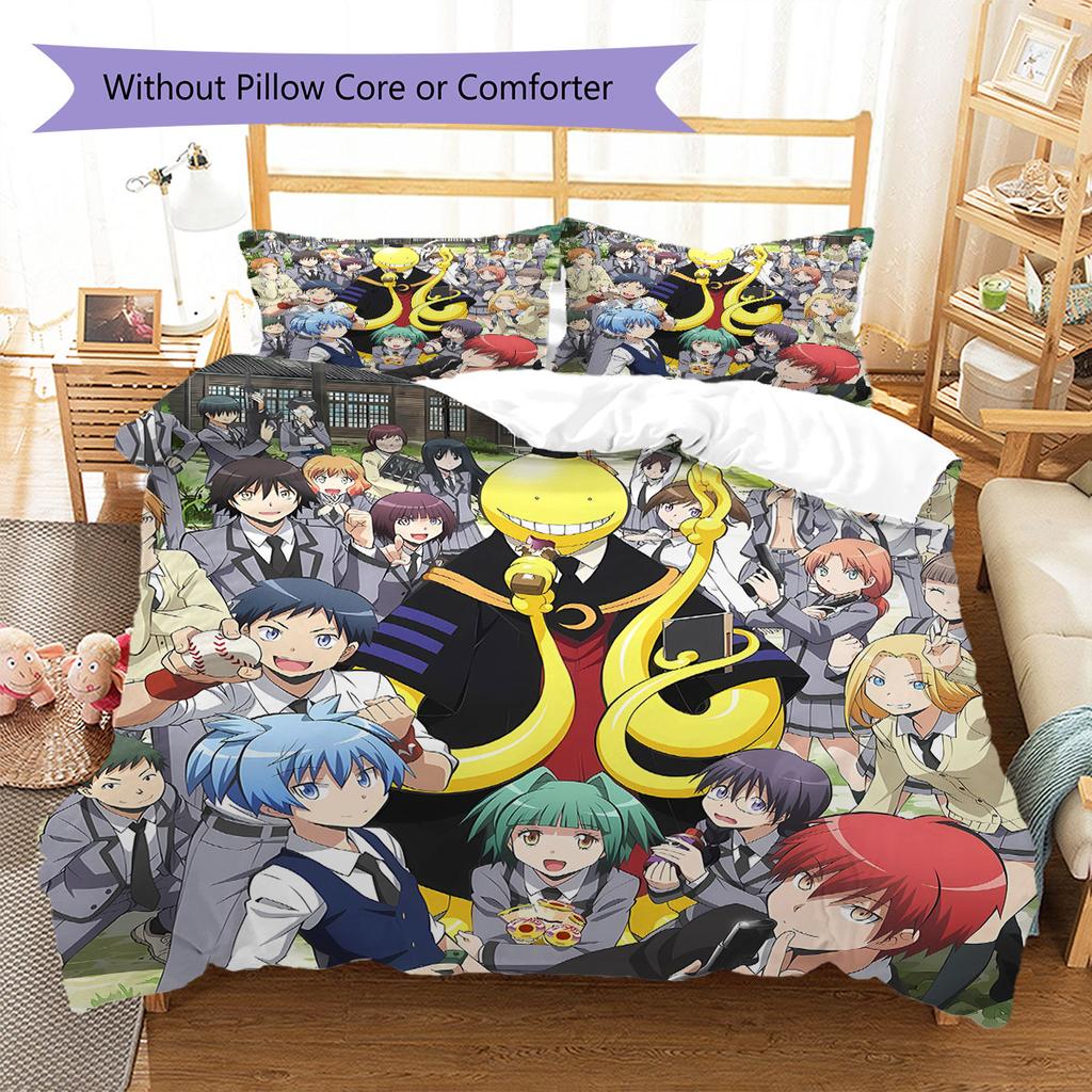 Alien Teacher Pattern Bedding Quilt Set Quilt Cover Pillowcase Home Decoration Birthday Gift (1 * duvet cover + 2 * pillowcase, without core)