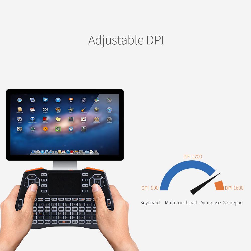 Мини-беспроводная клавиатура 2,4G, воздушная мышь, трехцветная клавиатура с подсветкой и сенсорной панелью для ноутбука и телевизора