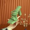 Z2024 Summer Korean-Style Square-Toe Strap High Heel Sandals for Women