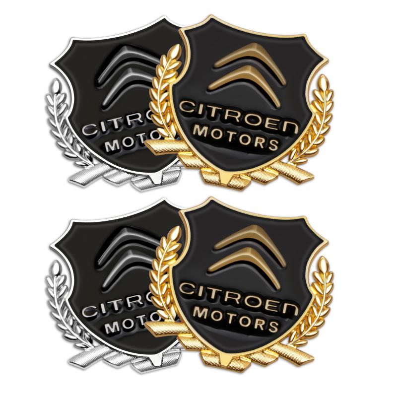 AXSR8 For Citroen C3 Aircross C5 Aircross C4 Berlingo C-ELYSEE C6 2PCS 3D Metal Auto Styling Logo Car Sticker Badge Emblem Tail Decal