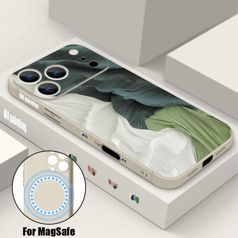 Магнитный чехол For Magsafe для iPhone 17 Pro Max с принтом «Радужные цветы», мягкий силиконовый задний чехол для телефона для iPhone 16 15 14 13 Pro Max 16e 17e