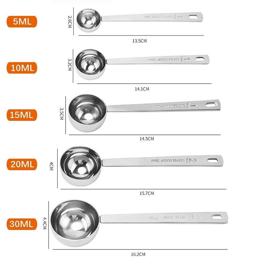 Thicken 5/10/15/20/30ML Stainless Steel Powder Spoon Measuring Spoon Tablespoon Coffee Scoop