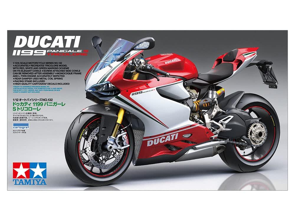 Tamiya Мотоцикл серии Ducati 1199 Panigale S Tricolore Пластиковая модель 14132 1/12 № 132