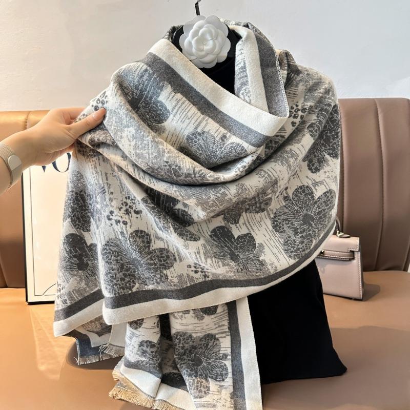 Light Luxury Imitation Cashmere Shawl Women's Clothing with Large Scarf Party Shawl Air-conditioned Room Warm Scarf Blanket