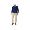 Polo Ralph Lauren FW24 Свитер мужской из шерсти кабельной вязки с вышивкой логотипа Pony, с круглым вырезом, темно-синий MNPOSWE16820171-401