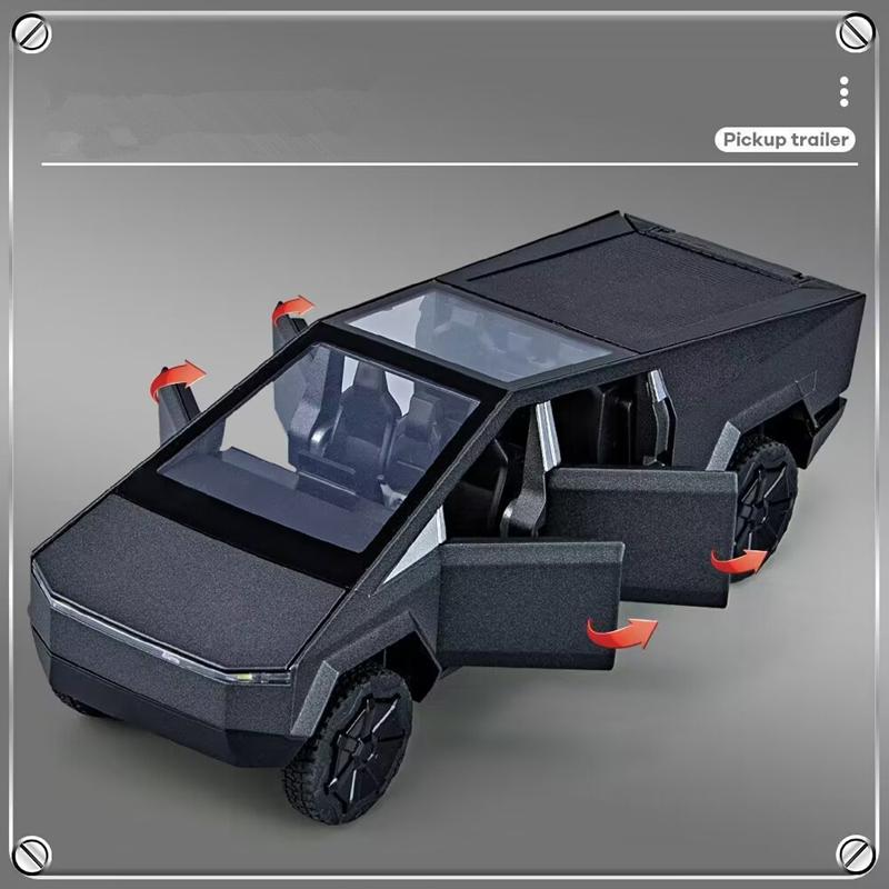 1/32 Cyber Toy Truck Pickup Alloy Car Model Diecasts Off-road Vehicles Truck Car Model Sound Light Kids Toys Gift With Suitcase
