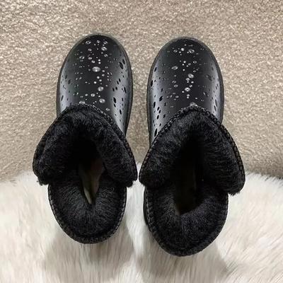 Модные Элегантные Женские Зимние Ботинки на Низком Каблуке с Противоскользящей Подошвой для Снега Зима 2024 Распродажа Горячая Весна 39 Водонепроницаемые Нескользящие Ботинки из Полиуретана Женская Обувь