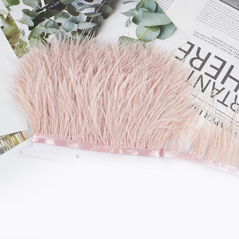 8-10Cm Ostrich Feather Wedding Dress Diy Performance Clothing Accessories Feather Tassel Including Webbing