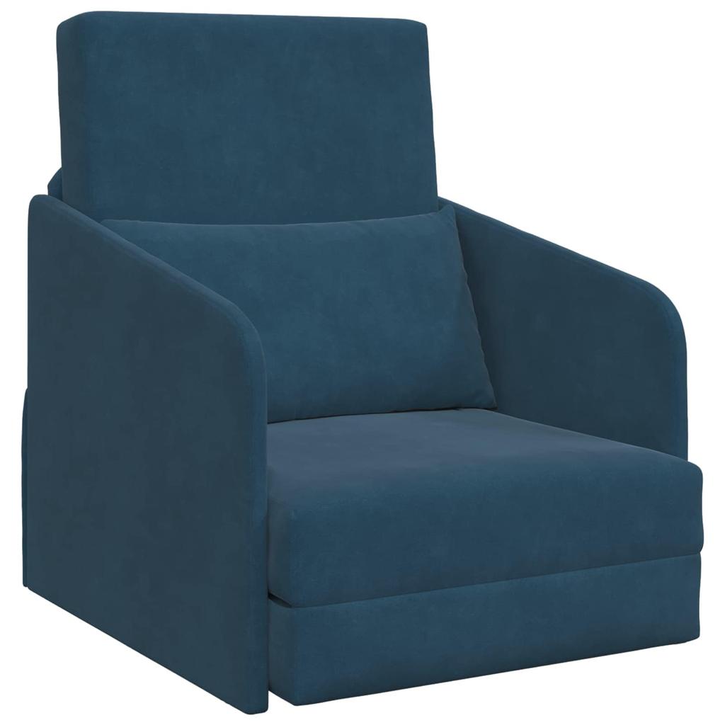 Blue Sleeper Sofa 25.6 x 31.5 x 32.7 in Velvet