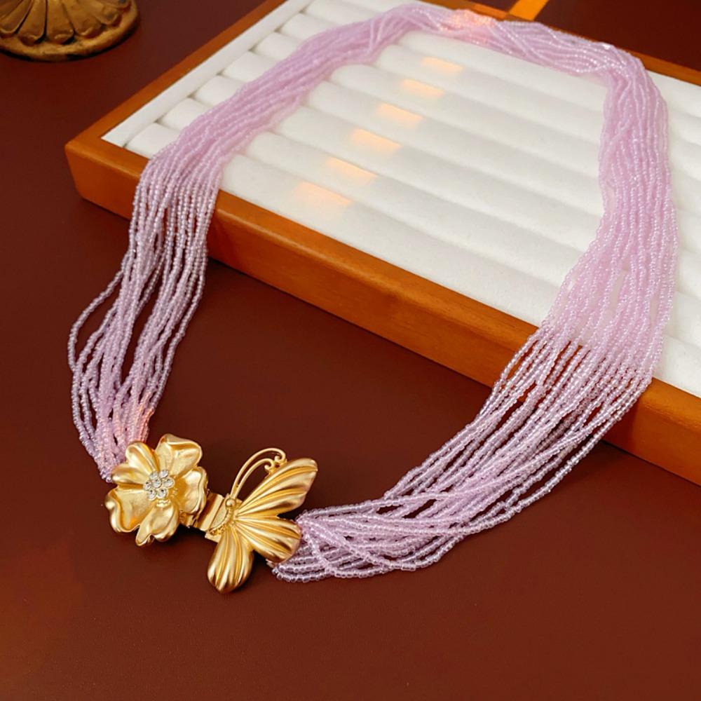 Waist Chain Flower Butterfly Jewelry Rhinestone Exaggerated Choker  Jewelry Gifts