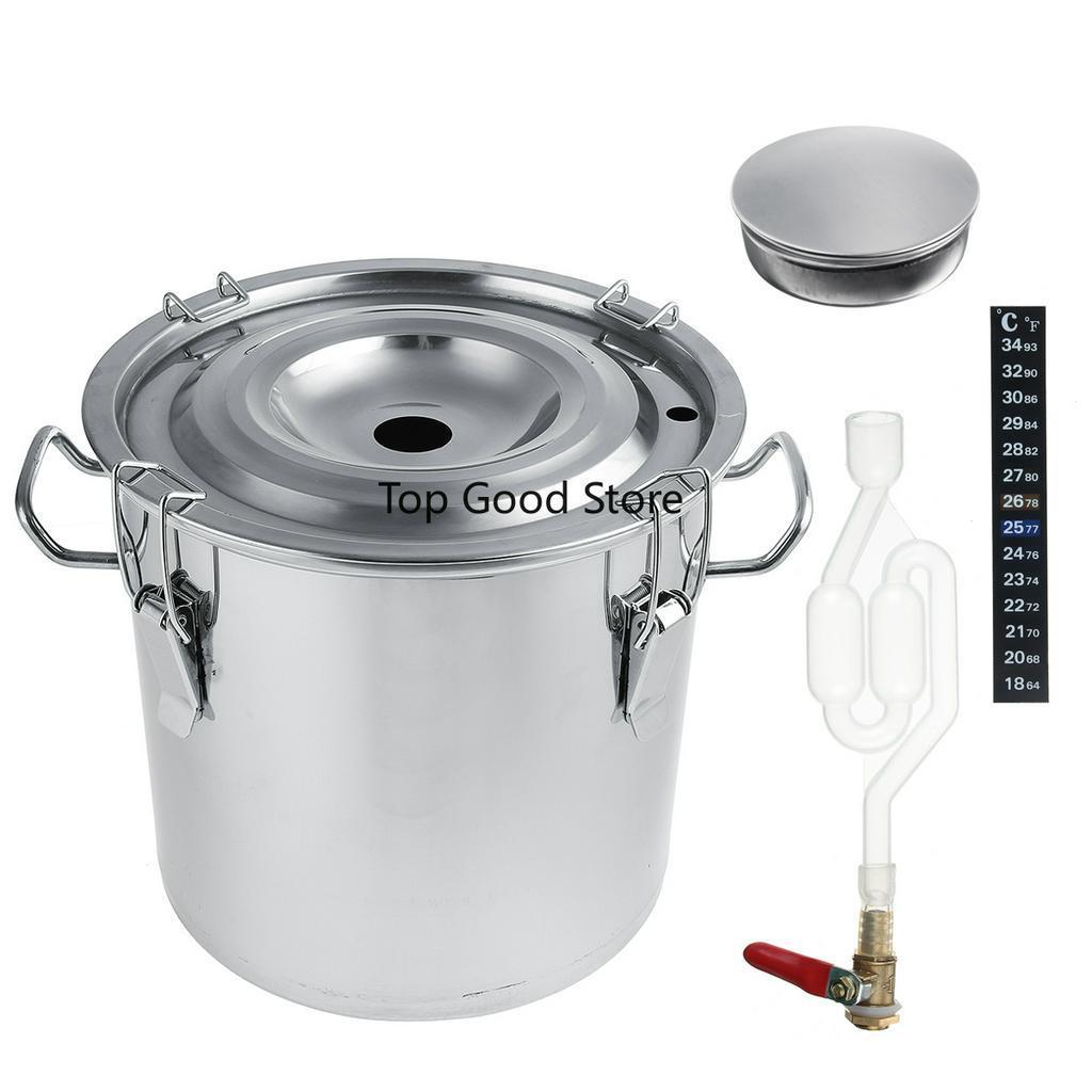 Бочка-ферментер из нержавеющей стали для домашнего пивоварения пива, вина, ферментации, с термометром, крышкой, выпускным клапаном