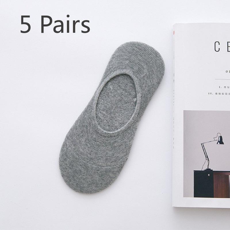 5 пар тонких мужских носков из цельного хлопка на весну, лето и осень, невидимые носки с защитой от запаха, носки-лодочки с коротким носком