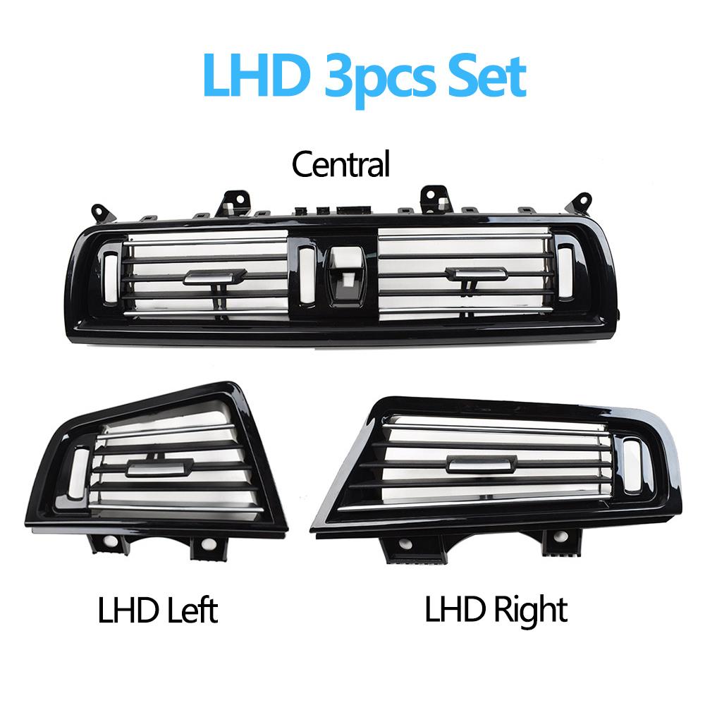 LHD RHD Piano Black Front Air Vents AC Outlet Panel Chrome For BMW 5 Series F10 F11 F18 520i 523i 525i 528i