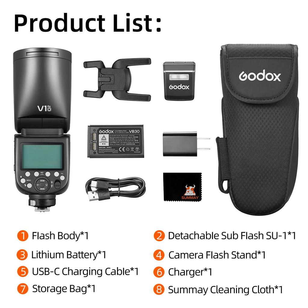 Комплект вспышки Godox V1 V1Pro O для камеры Olympus Panasonic TTL Speedlight Wireless HSS Съемная дополнительная вспышка для камеры Olympus Panasonic 2.4G 1/8000s SU-1