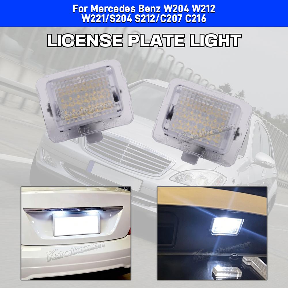 Error Free Car LED Number License Plate Light Lamp Kit for Mercedes C-Class W204 S204 E-Class W212 S212 C207 CL-Class C216 W211 License Plate Lights