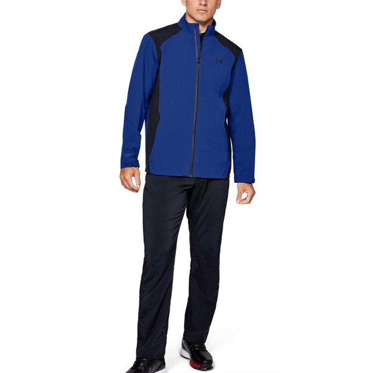 Under Armour Мужская куртка Portrush Rain с логотипом и контрастным воротником, синяя 1352108-400